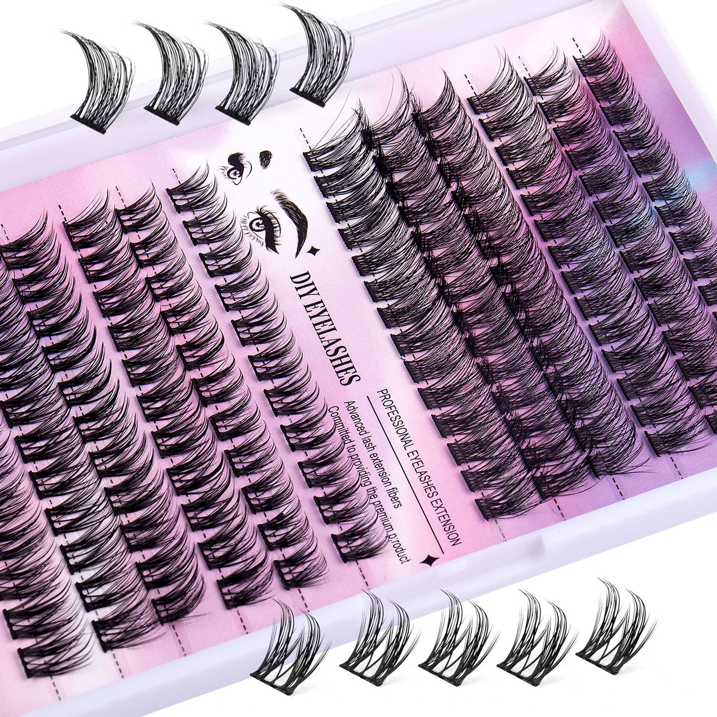 12-Row Cluster Lash Set – 150 Segmented Lashes